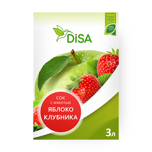 Сок яблоко-клубника Disa