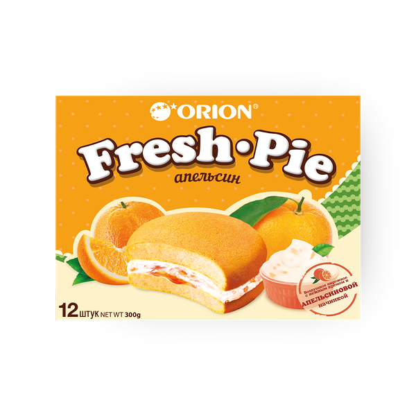 Пирожное бисквитное Fresh Pie апельсин 12 шт
