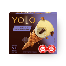 YOLO White Chocolate Ice Cream with chocolate drippings
