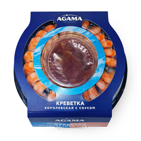 Креветки королевские Agama c соусом очищенные с хвостом