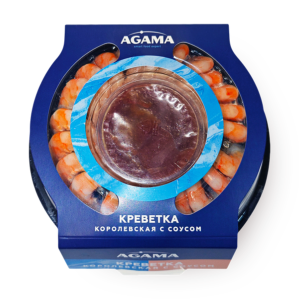 Креветки королевские Agama c соусом очищенные с хвостом