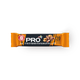 Pro- protein bar snack with caramel flavor coated with chocolate and nuts