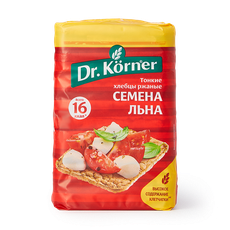 Хлебцы ржаные тонкие Dr.Korner с семенами льна, 100 г — купить с ...