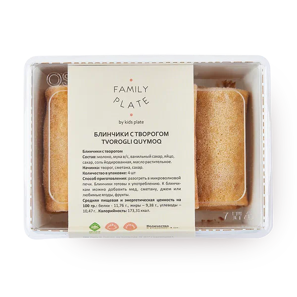 Блинчики с творогом Family Plate By Kid’s Plate замороженные 4шт