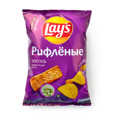 Чипсы Lay's Лосось в сливочном соусе рифлёные, 140 г — купить с ...