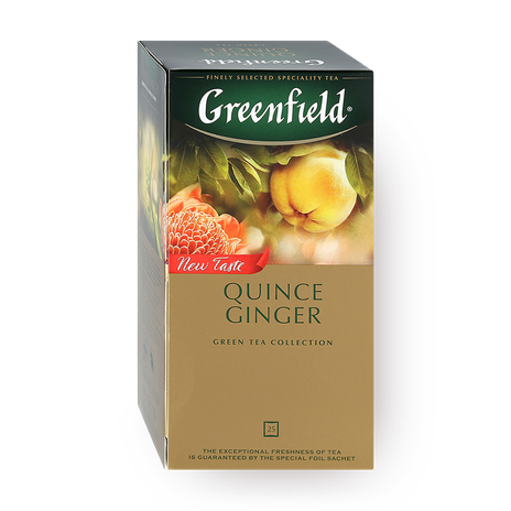 Чай зелёный Quince Ginger Greenfield с ароматом японской айвы в пакетиках