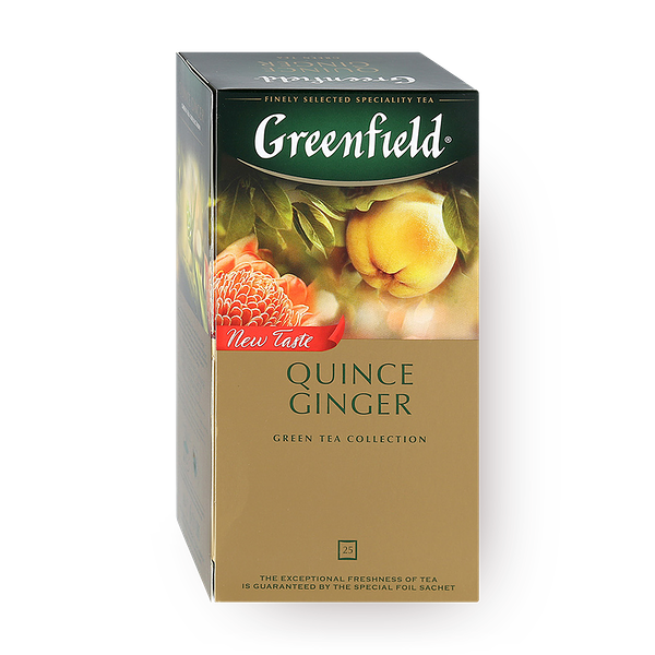 Чай зелёный Quince Ginger Greenfield с ароматом японской айвы в пакетиках