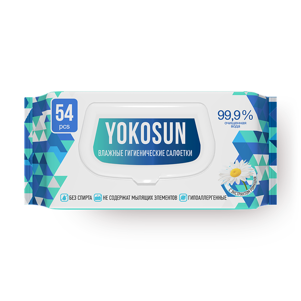 Влажные салфетки гигиенические антибактериальные YokoSun