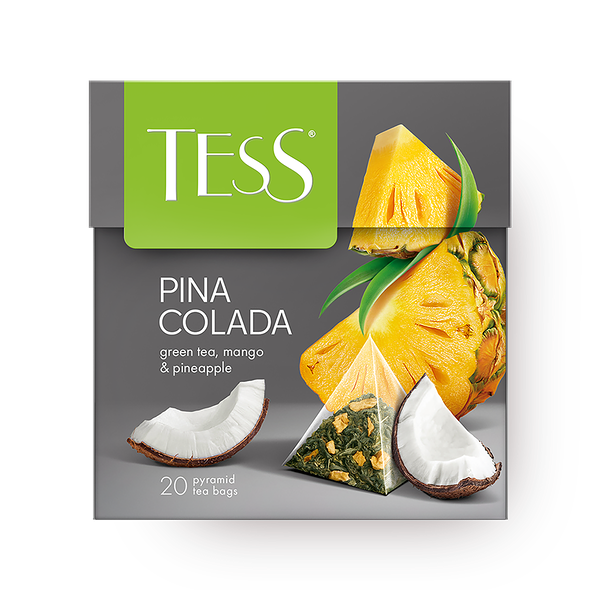 Чай зелёный Tess Pina Colada с манго и ананасом в пирамидках