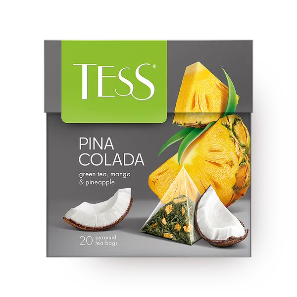 Чай зелёный Tess Pina Colada с манго и ананасом в пирамидках