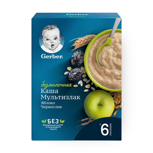 Каша безмолочная мультизлаковая Gerber яблоко-чернослив