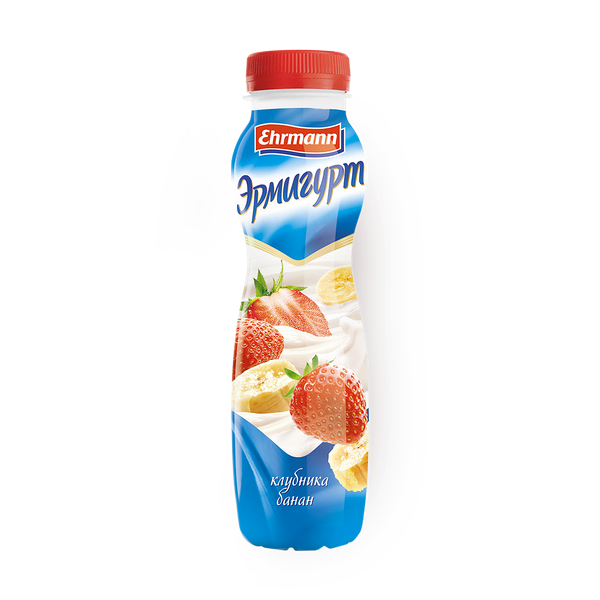 Йогурт питьевой Ehrmann Эрмигурт клубника-банан 1,2%