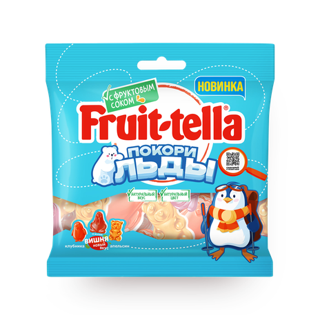 Мармелад жевательный Fruittella Покори льды со вкусами клубники, вишни и апельсина