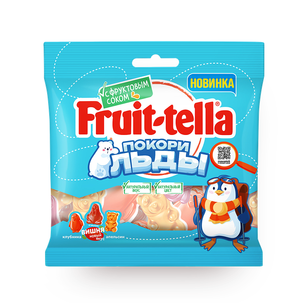 Мармелад жевательный Fruittella Покори льды со вкусами клубники, вишни и апельсина