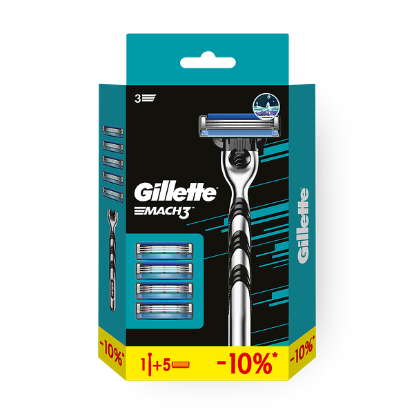 Бритва Gillette Mach3 + 5 кассет