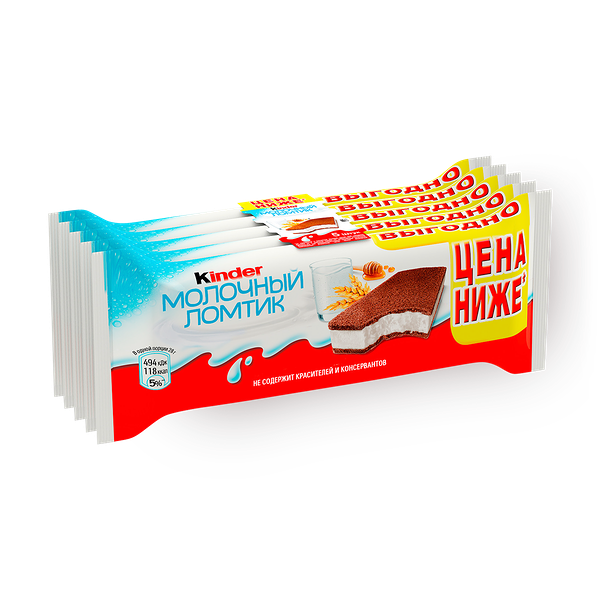 Пирожное бисквитное Kinder Молочный ломтик