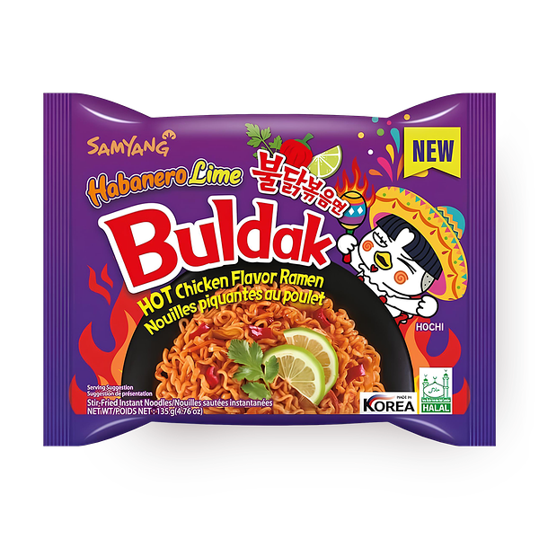 Лапша Hot Chicken со вкусом лайма Bukdak Samyang