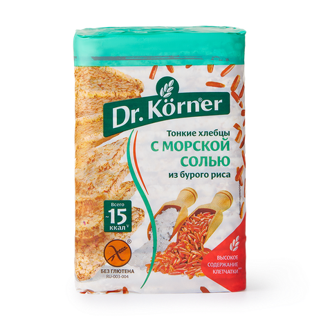 Хлебцы из бурого риса Dr.Korner с морской солью