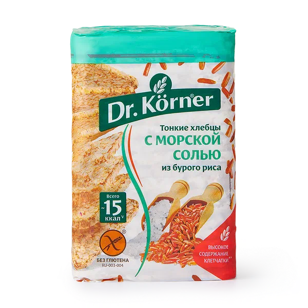 Хлебцы из бурого риса Dr.Korner с морской солью