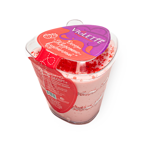 Десерт творожно-клубничный Violette Сonfecionery в стаканчике замороженный