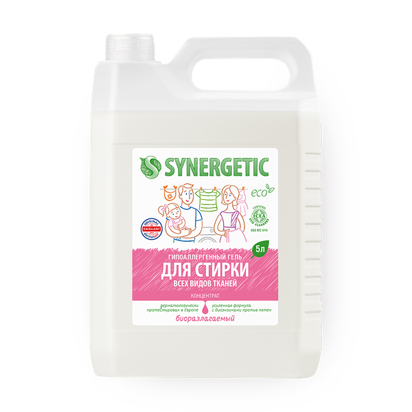Гель для стирки Synergetic для всех видов тканей концентрат