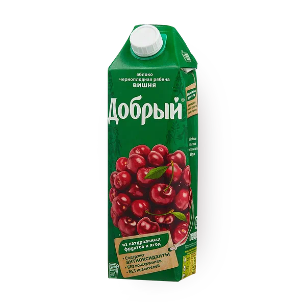 Нектар из яблок, черноплодной рябины и вишни «Добрый»