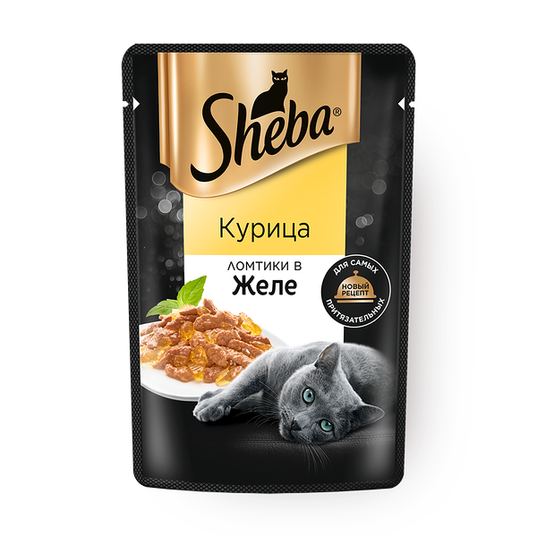 Влажный корм для кошек Sheba курица ломтики в желе