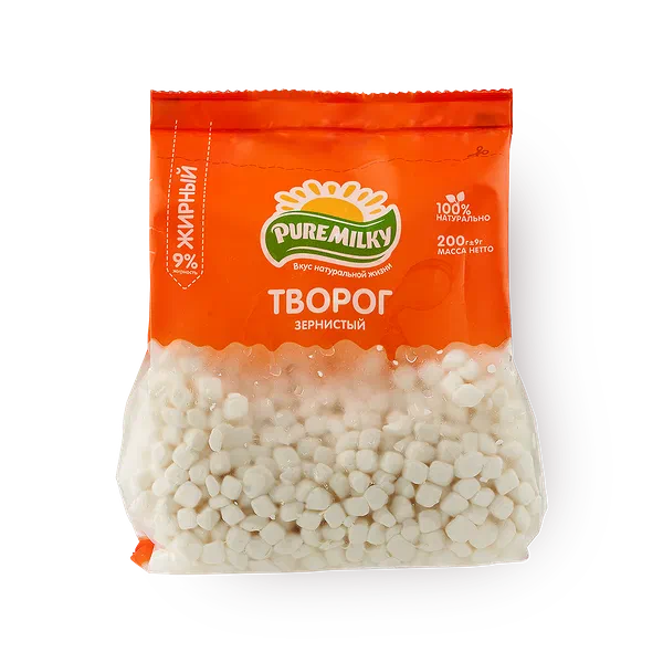 Творог зернёный 9% Pure Milky