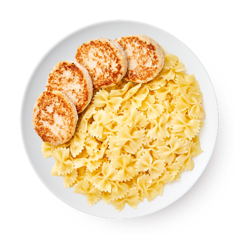 Котлеты из курицы и индейки с макаронами большая порция «Из Лавки»