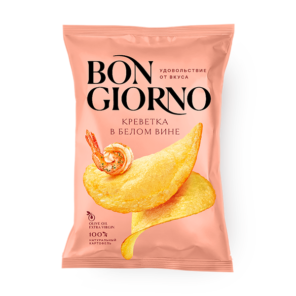 Чипсы Bon Giorno креветка в белом вине