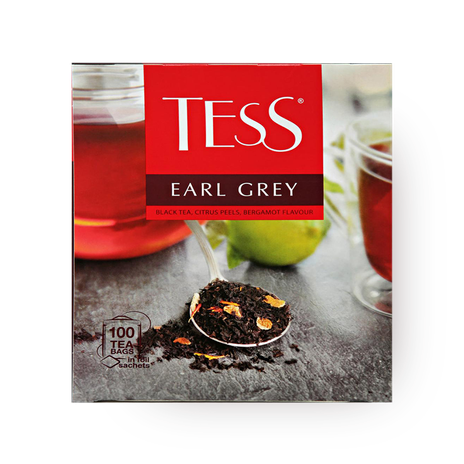 Чай чёрный Tess Earl Grey c ароматом бергамота в пакетиках