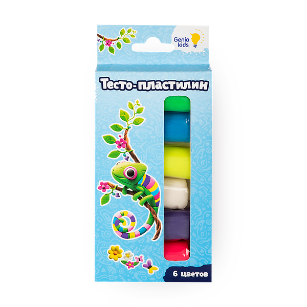 Набор для лепки тесто-пластилин Genio Kids-Art 6 цветов