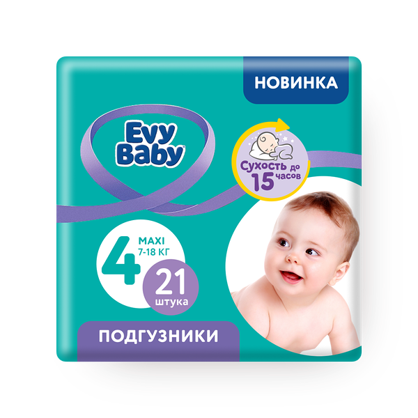 Подгузники Evy Baby макси 7-18 кг стандарт