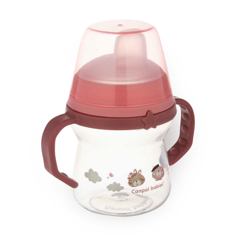 Кружка тренировочная с силиконовым носиком FirstCup Bonjour Paris Canpol babies Розовая