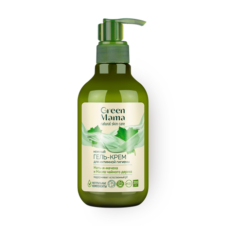 Крем-гель для интимной гигиены Green Mama нежный мать-и-мачеха и масло чайного дерева