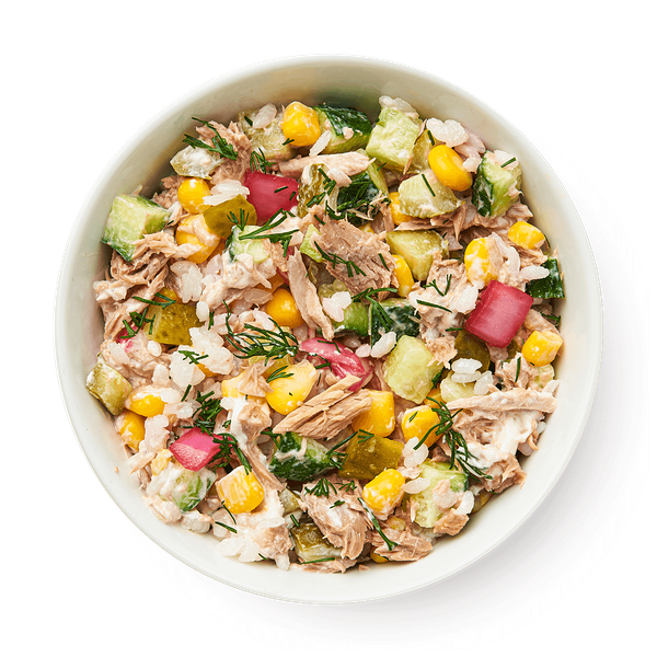 Салат с тунцом, кукурузой и огурцом «Из Лавки»