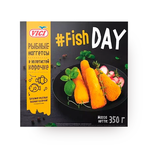 Наггетсы рыбные VICI Fish Day замороженные