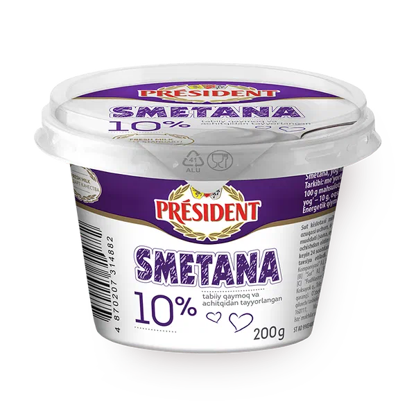 Сметана 10% President