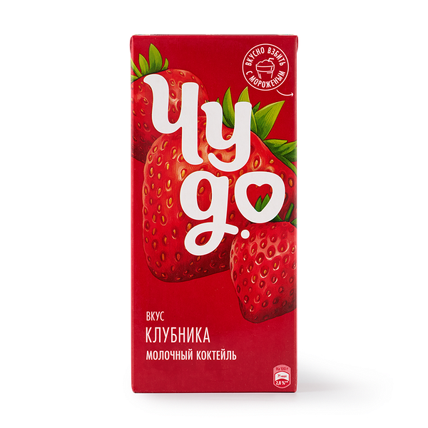Коктейль молочный «Чудо» клубника