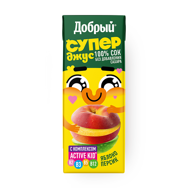 Сок Супер Джус «Добрый» яблоко-персик с 11 месяцев