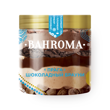Мороженое пломбир Прага Bahroma шоколадный брауни