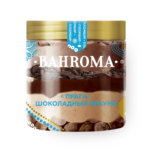 Мороженое пломбир Прага Bahroma шоколадный брауни