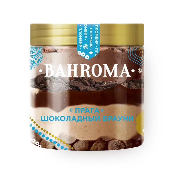 Мороженое пломбир Прага Bahroma шоколадный брауни