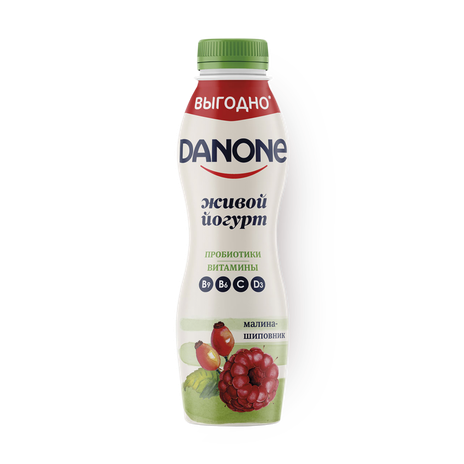 Йогурт питьевой Danone малина-шиповник