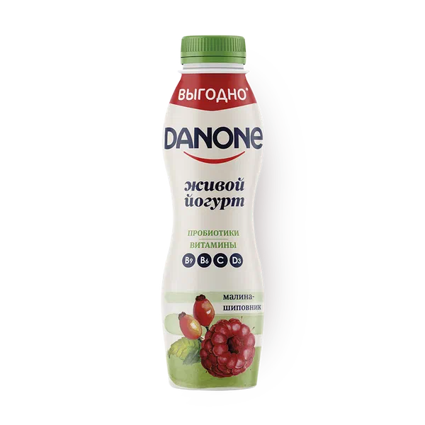 Йогурт питьевой Danone малина-шиповник