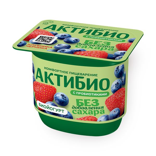 Йогурт «АктиБио» с клубникой и черникой 3%