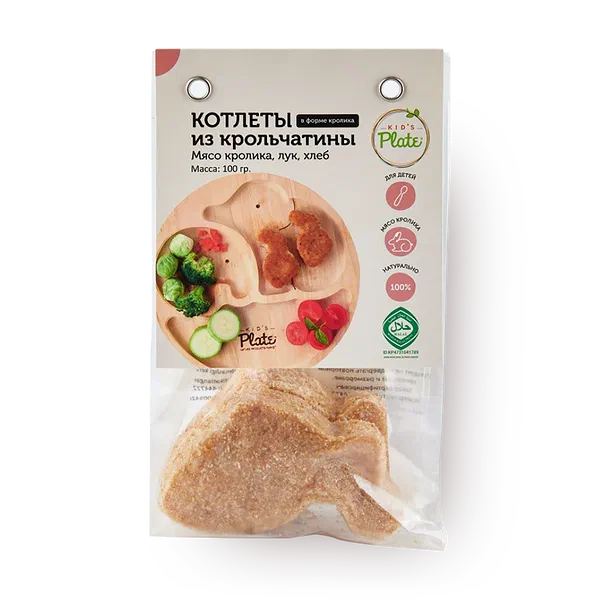 Котлеты из крольчатины Kid’s Plate в форме кролика замороженные