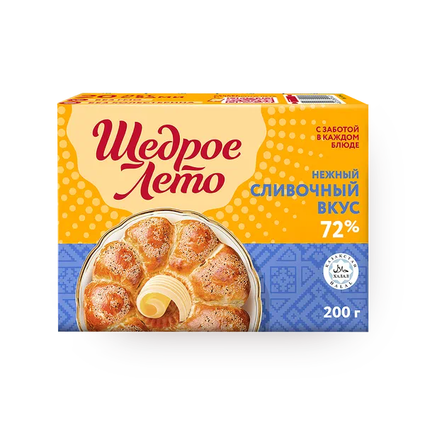 Маргарин твёрдый 72% «Щедрое лето» сливочный вкус