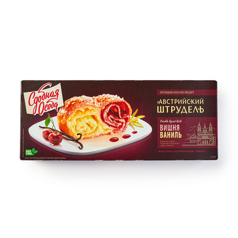 Штрудель Австрийский «Сдобная особа» вишня-ваниль, 400 г — купить с ...