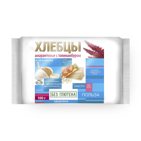 Хлебцы амарантовые Di&Di с топинамбуром и чесноком